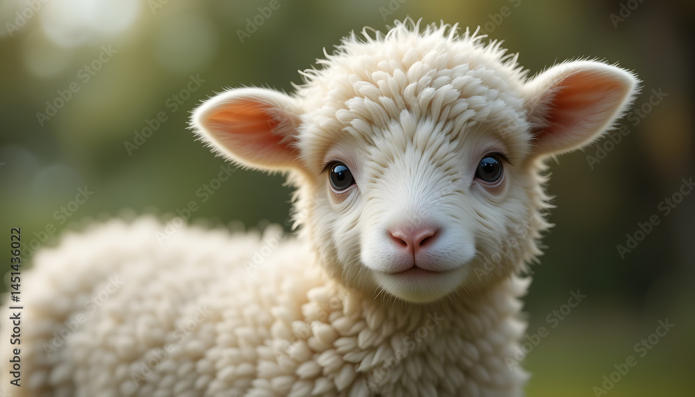 Fototapeta premium cute little sheep 4k pc wallpaper