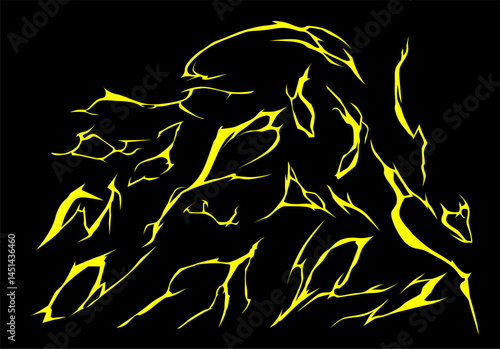 Thunder lightning vector electric power effect Lightning impact energy effect cartoon vector
