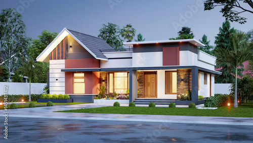 3d illustration of a newly built luxury home
