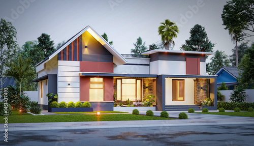 3d illustration of a newly built luxury home
