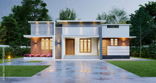 3d illustration of a newly built luxury home
