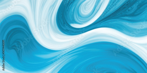 Abstract Watercolor Waves in Soft Ocean Blue – Minimalist Design with Fluid Sea Motion and Textured Harmony. Fluid Motion Background Inspired by Tropical Tsunami Waves
