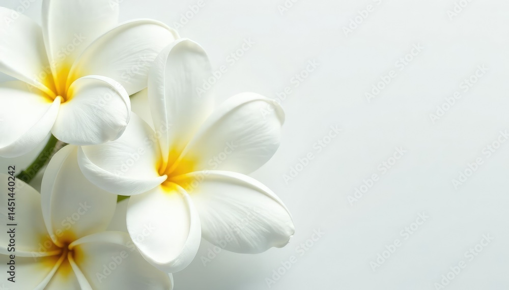 Close-up of pristine white petals on a pure white background, clean background, texture, studio Close-up of pristine white petals on a pure white background, clean background, texture, studio