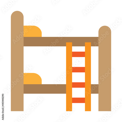 Dormitory Vector Flat Icon Design
