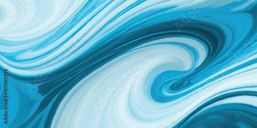 Abstract Watercolor Waves in Soft Ocean Blue – Minimalist Design with Fluid Sea Motion and Textured Harmony. Ocean-Inspired Flowing Wave Watercolor in Pastel Tones