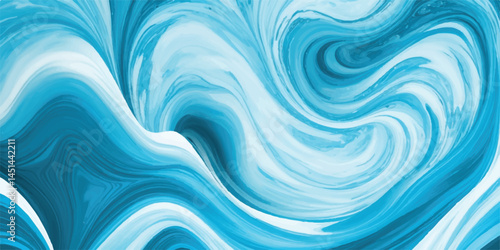 Abstract soft blue and white abstract water color ocean wave texture background. Ethereal Ocean Wave Texture in Soft Blue and White: A Dreamlike Watercolor Representation of the Flowing Tides, 