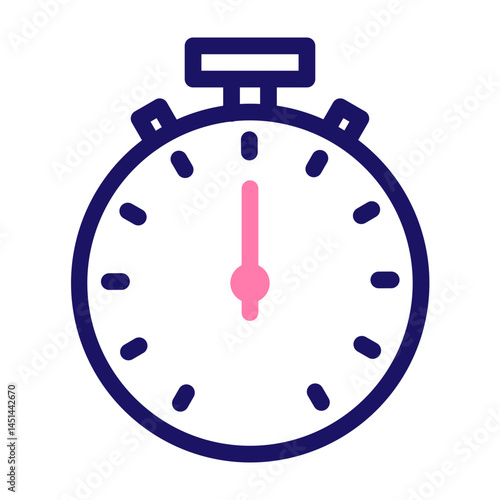 stopwatch Vector Line Two Colors Icon Design