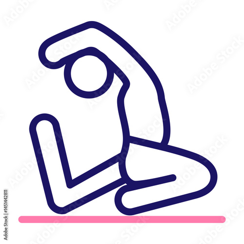 yoga Vector Line Two Colors Icon Design
