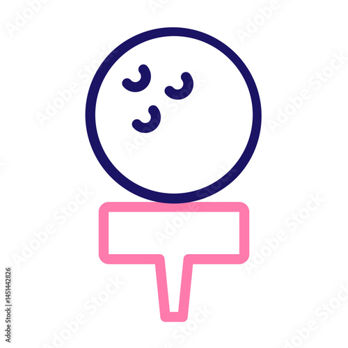 golfball Vector Line Two Colors Icon Design