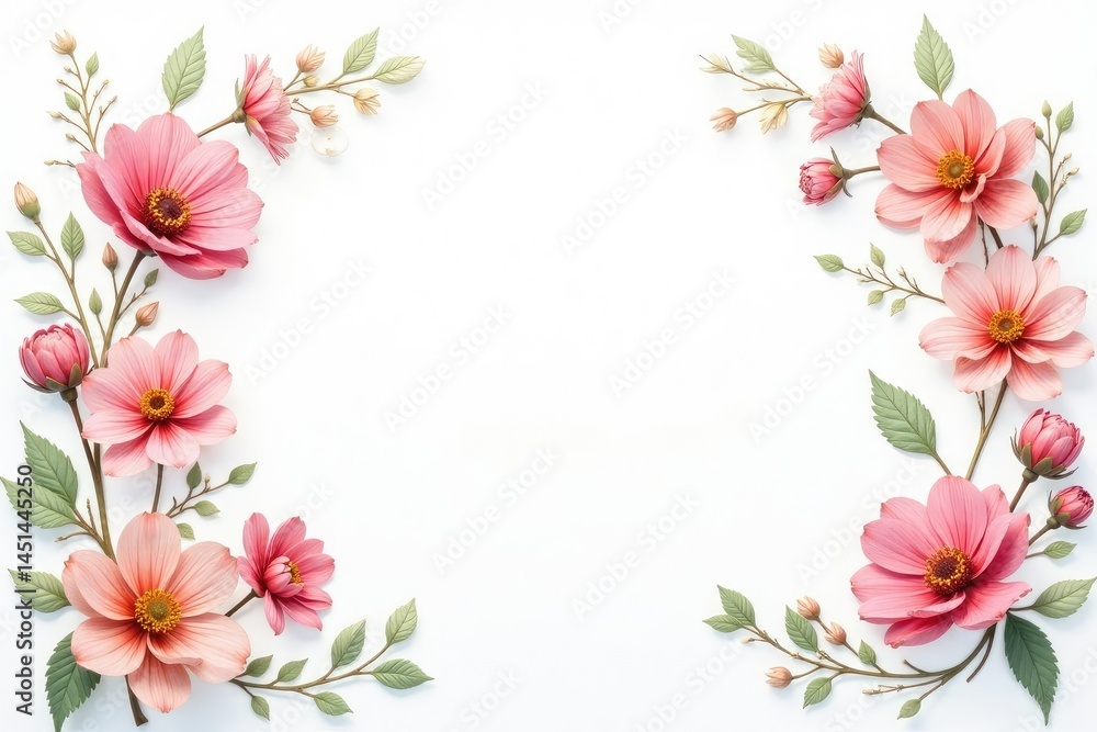 Delicate, small-scale floral print on white background, vintage, botanical, textile Delicate, small-scale floral print on white background, vintage, botanical, textile