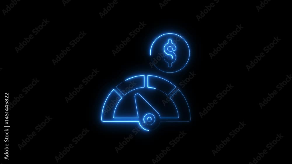 Financial indicator neon light with dollar symbol on black background Financial indicator neon light with dollar symbol on black background