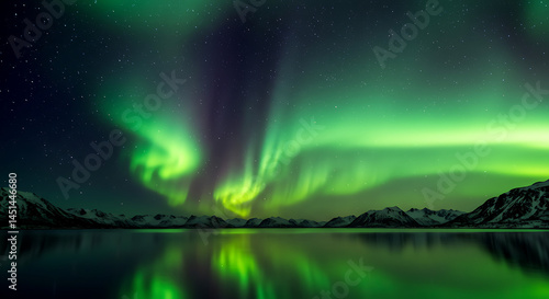 Wallpaper Mural aurora borealis over the lake Torontodigital.ca