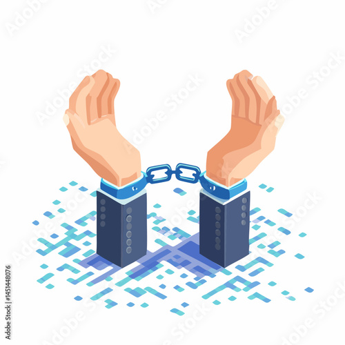 Two Fists in Handcuffs – Symbol of Resistance, Captivity, or Fight for Freedom

