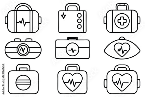 Defibrillators Saving Lives Line art