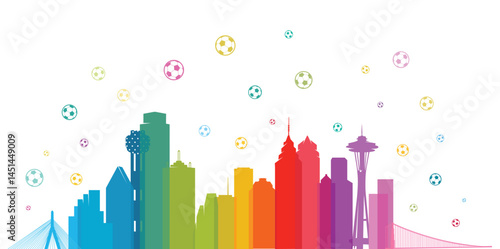 Great editable vector file of world soccer championship USA cities host best for your design and print