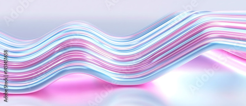 Flowing light waves digital art abstract background soft colors modern aesthetic creative design