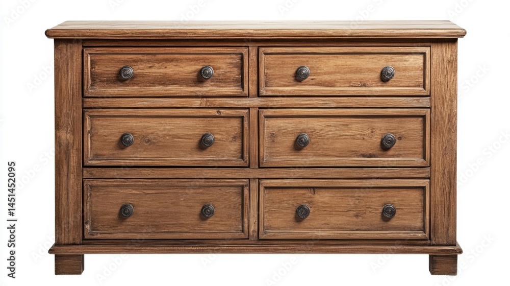 Wooden cabinet with drawers, isolated on white Wooden cabinet with drawers, isolated on white