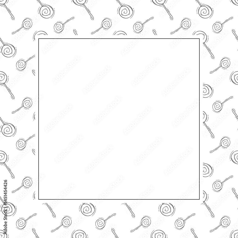 Food frame. doodle fast food square frame. hand drawn food and beverage frame background. food background Food frame. doodle fast food square frame. hand drawn food and beverage frame background. food background