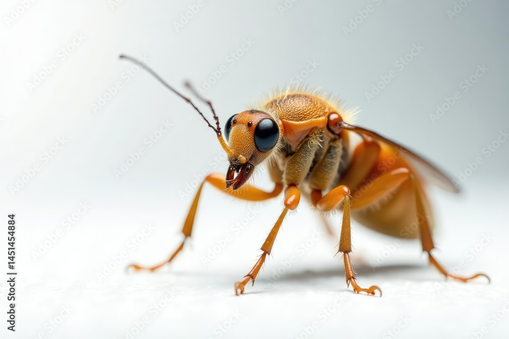 Close-up of single insect on pure white backdrop, arthropod, specimen, entomology Close-up of single insect on pure white backdrop, arthropod, specimen, entomology