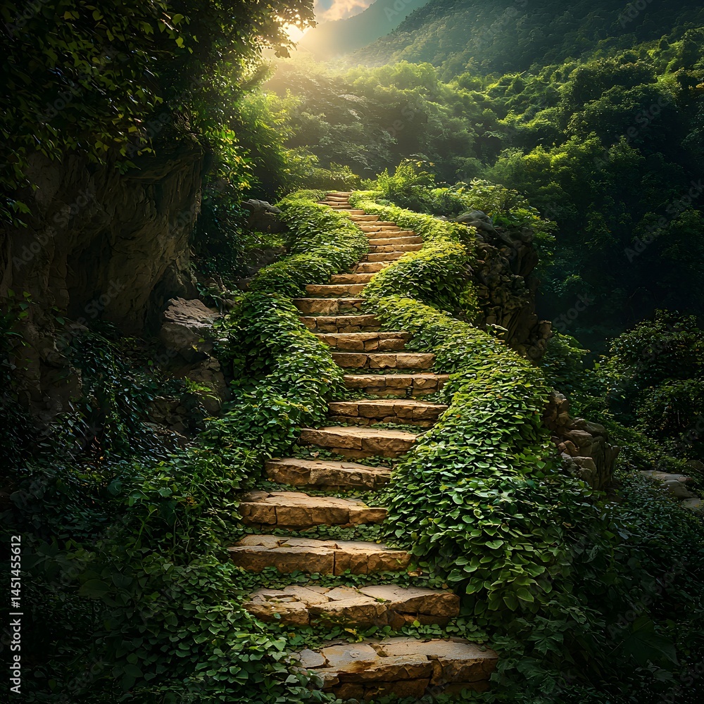 Obraz premium Vintage Stone Steps in Nature