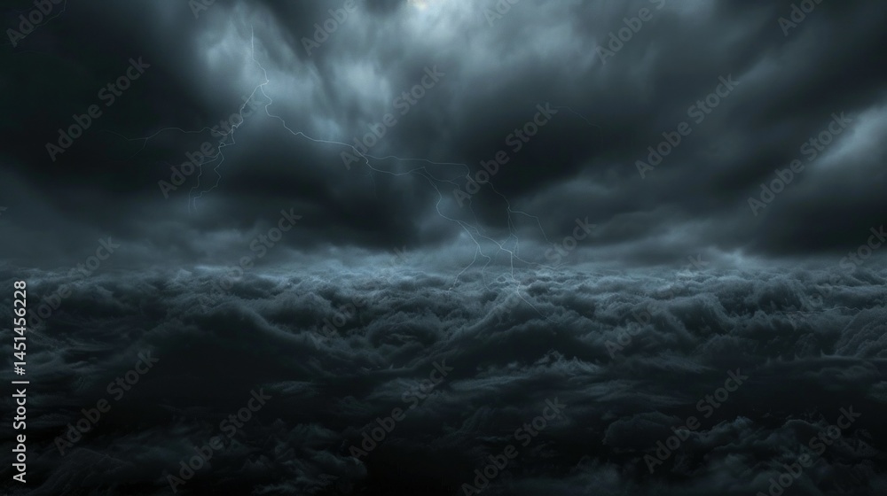 Fototapeta premium Dark storm clouds with lightning stock photo --ar 16:9 --raw --v 6 Job ID: 474304ba-9062-412d-8911-8c9f4d4a048b