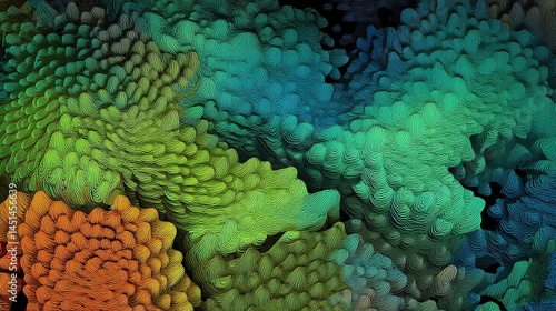 Obraz na płótnie Colorful coral reef patterns, vibrant colors, underwater scene, natural beauty. w salonie