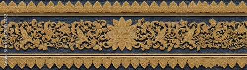 Obraz na płótnie Decorative golden border design on a dark background. w salonie