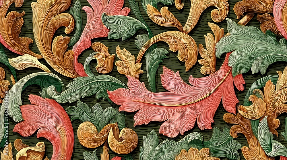 Colorful floral pattern on a dark background, perfect for design projects.