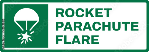 emergency and first aid safety signs v2 uppercase text_rocket parachute flare_landscape size 1/2 a4,a3,a2,a1	 
