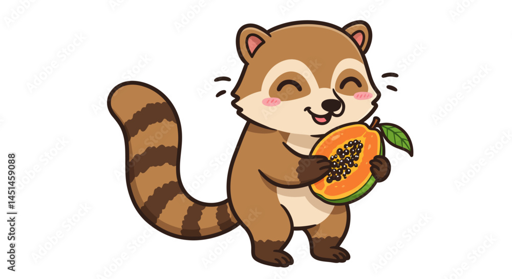 Obraz premium A Charming Vector Illustration Features A Playful Brown Puppy With Big Eyes In Mid Leap Conveying A Sense Of Joy And Energy In A Cheerful Stylized Cartoon Design Against A Clean White Backdrop