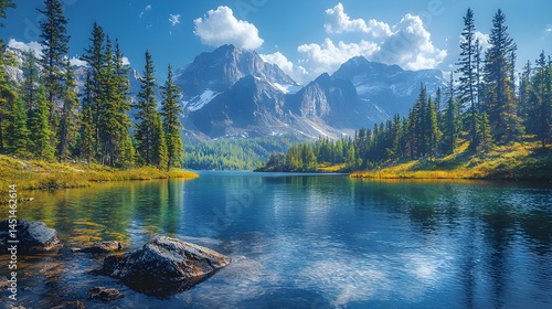 Serene Mountain River Landscape