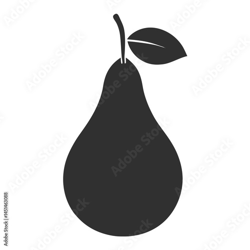 Pear icon silhouette vector illustration