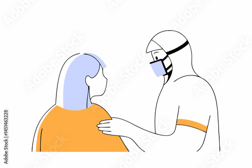 Healthcare Worker in PPE Providing Patient Care