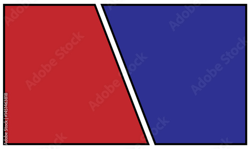 Comic Comparison Background: Red and Blue VS Design, VS Battle Graphics: Contrast and Competition Visuals.