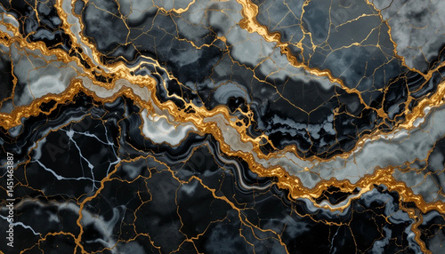 black gold ash marble