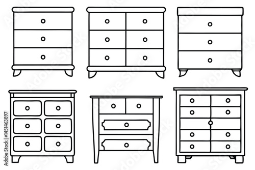 Dresser Organize Simple Line Art