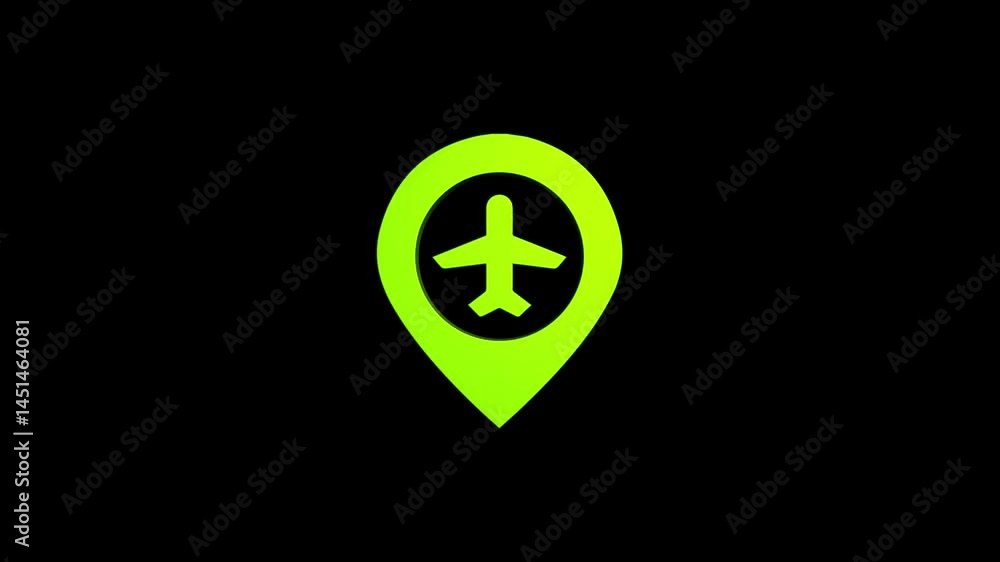 airport location 3d pin animation of red spinning in Green, blue, black and white background. rotating on 4k graphic pins gps pointer map airport location 3d pin animation of red spinning in Green, blue, black and white background. rotating on 4k graphic pins gps pointer map
