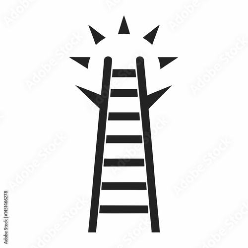 Ladder Of Success silhouette vector illustration