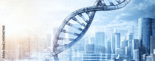 Conceptual illustration of dna and urban development.