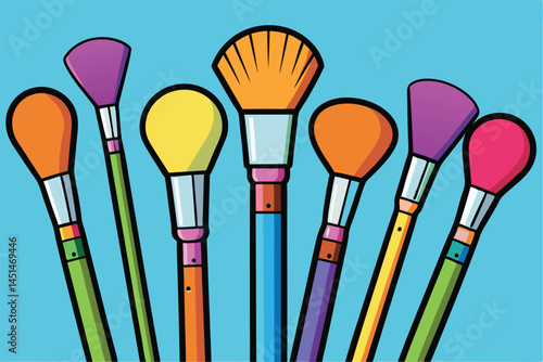 Colorful Makeup Brushes Radiate Beauty