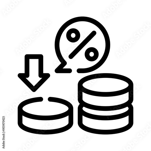 deflation strategy line icon