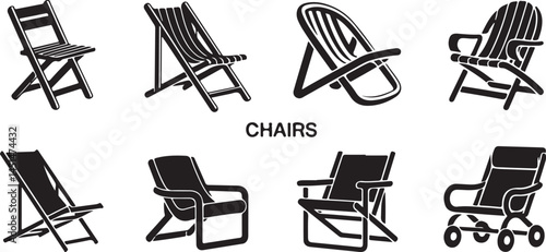 chairs set vector