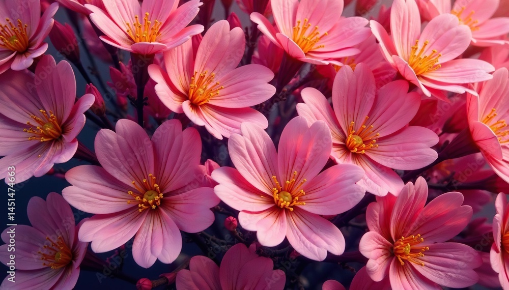 Dense, stylized blossoms forming geometric shapes, stylized, abstract, wallpaper Dense, stylized blossoms forming geometric shapes, stylized, abstract, wallpaper