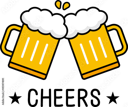 맥주 건배 일러스트