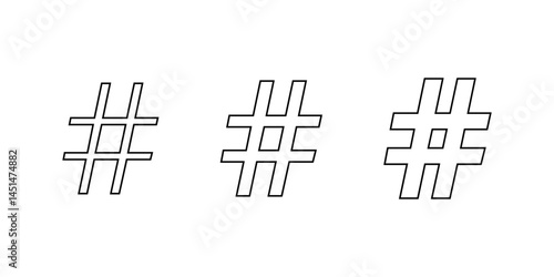 Hashtag outline icon. Social media keyword sign symbol. Editable stroke