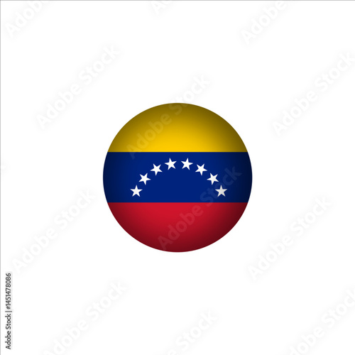 Free Download Venezuela flag in 3D sphere shape. Venezuela flag logo illustration. Venezuela flag icon. - GFXLoad