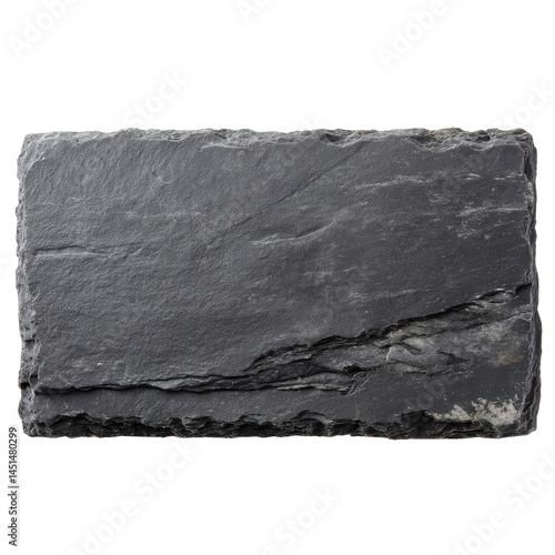Dark rectangular stone isolated on transparent png background