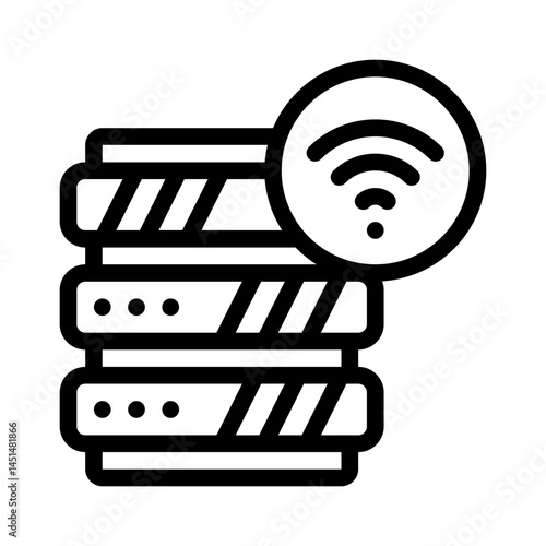 server rack line icon