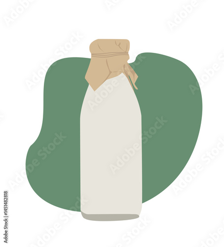 Milk bottle. Glass bottle with milk