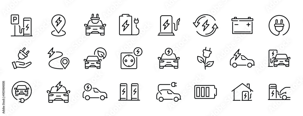 Electrical vehicle icons of alternative energy Electrical vehicle icons of alternative energy